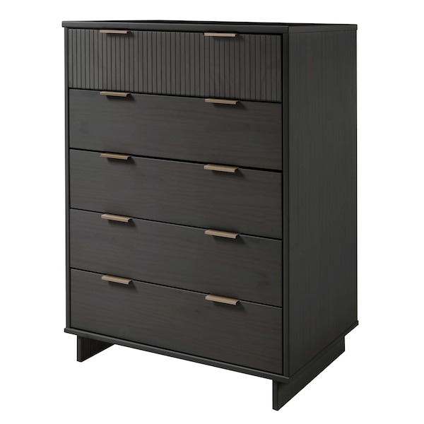 Manhattan Comfort Granville Dark Grey 5-Drawer Chest and 6-Drawer Double Dresser, Set of 2 - GRAN065