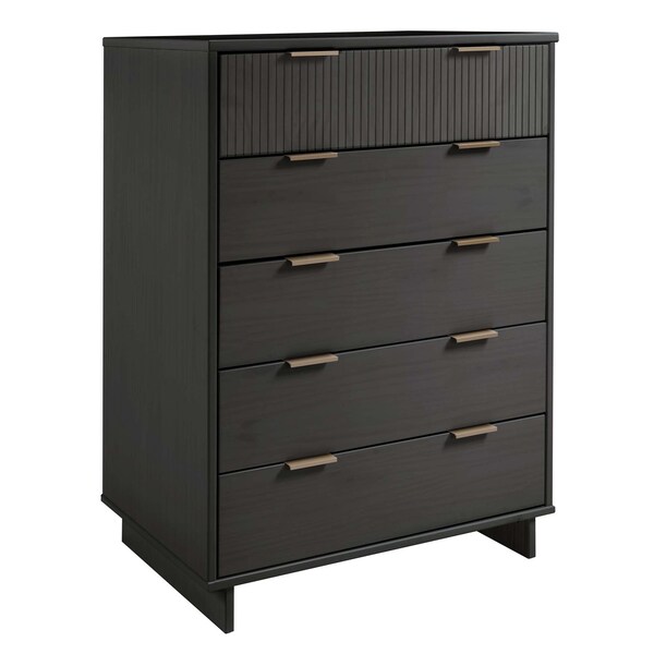Manhattan Comfort Granville Dark Grey 5-Drawer Chest and 6-Drawer Double Dresser, Set of 2 - GRAN065