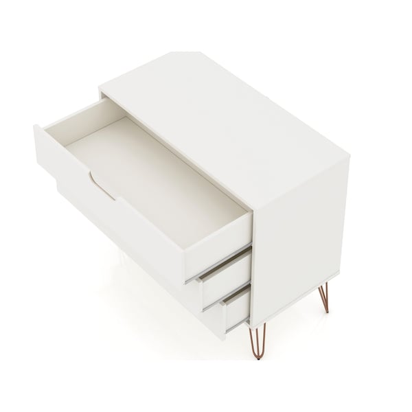 Manhattan Comfort Rockefeller Dresser in White (Set of 2) - 2-103GMC1