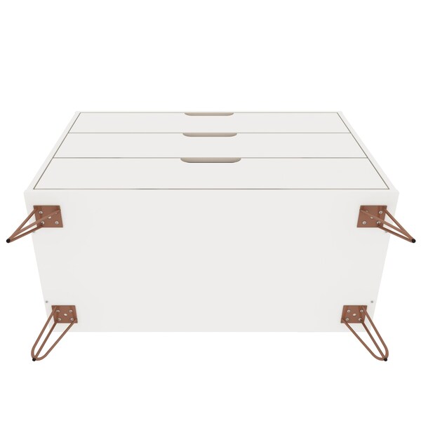 Manhattan Comfort Rockefeller Dresser in White (Set of 2) - 2-103GMC1