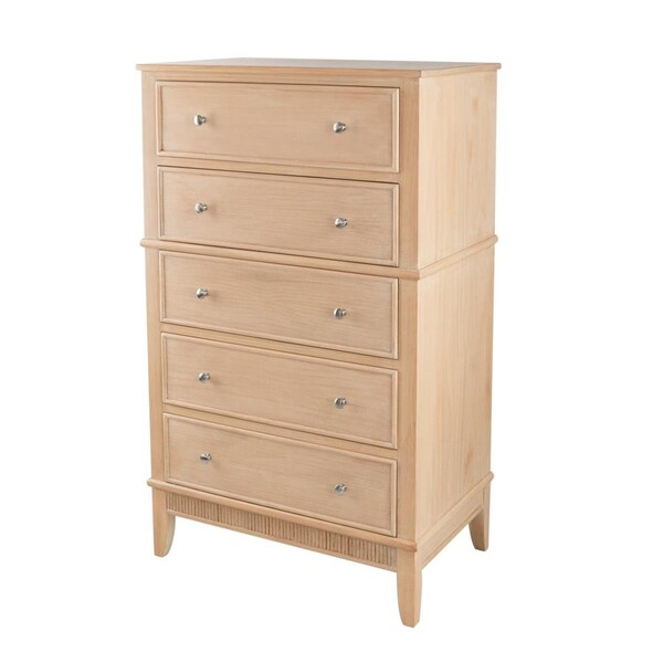 Benjara 46 in. 5 Drawers Tall Dresser Chest, Brown - BM285403