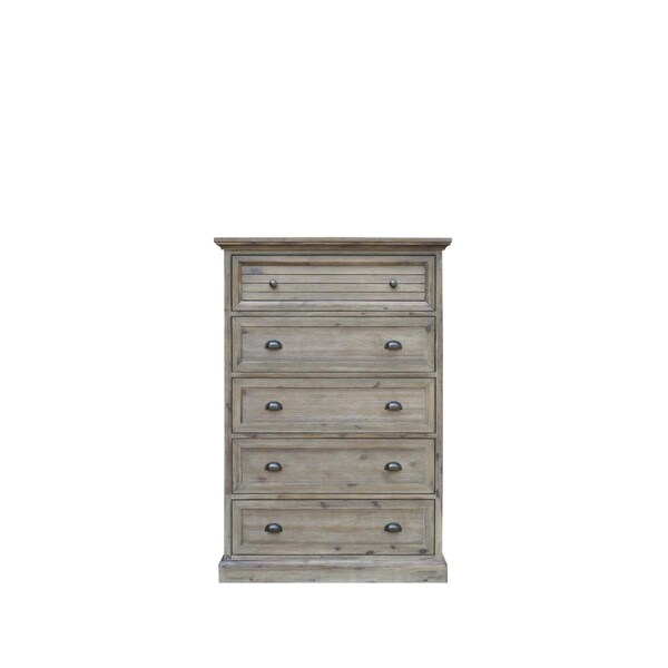 Fine-Line Solstice Grey 5 Drawer Bedroom Chest - Grey - FI3747435
