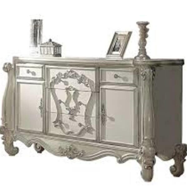 Gfancy Fixtures 70 x 21 x 38 in. Wood Dresser, Bone White - GF3084848