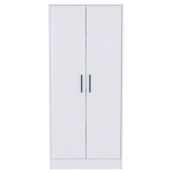 Tuhome Ambery 180 Armoire, Two Shelves, Double Door, Metal Rod, One Drawer, White - CLB5947