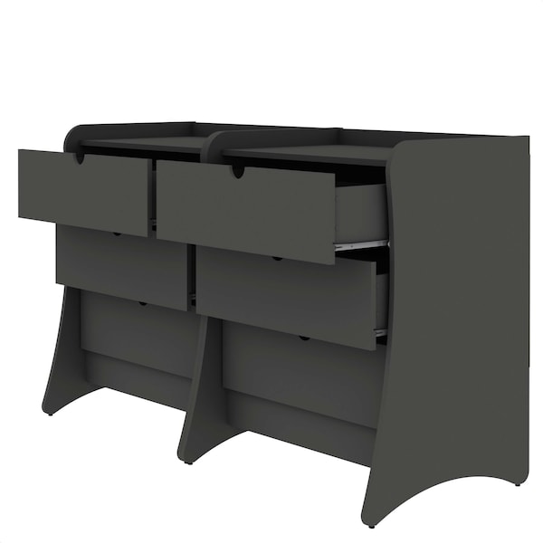 Manhattan Comfort Coney Dresser Set of 2 in Grey - 2-182GMC9