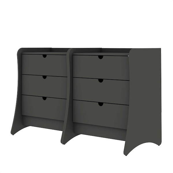 Manhattan Comfort Coney Dresser Set of 2 in Grey - 2-182GMC9