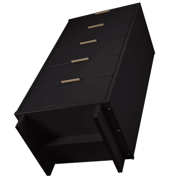 Manhattan Comfort Granville Tall 23.62 Narrow Dresser in Black - DR-5002