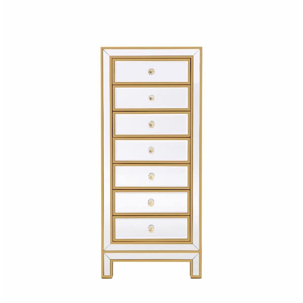 Convenience Concepts 38 x 12 x 32 in. Lingerie Chest with 7 Drawers, Gold - HI2211219