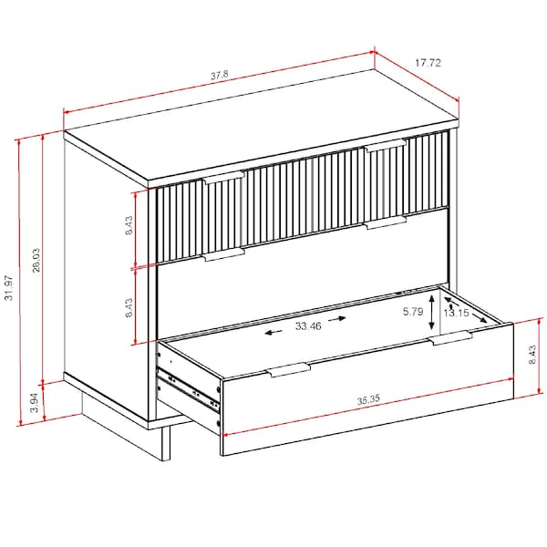 Manhattan Comfort Granville 38.18 Standard Dresser in White - DR-5011