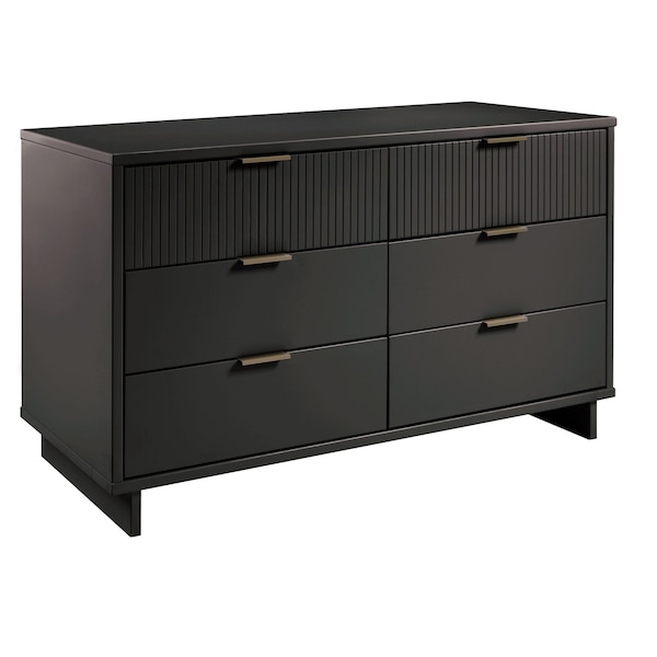 Manhattan Comfort Granville 55.07 Double Wide Dresser in Dark Grey - DR-5035