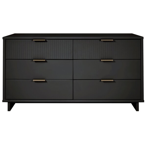 Manhattan Comfort Granville 55.07 Double Wide Dresser in Dark Grey - DR-5035