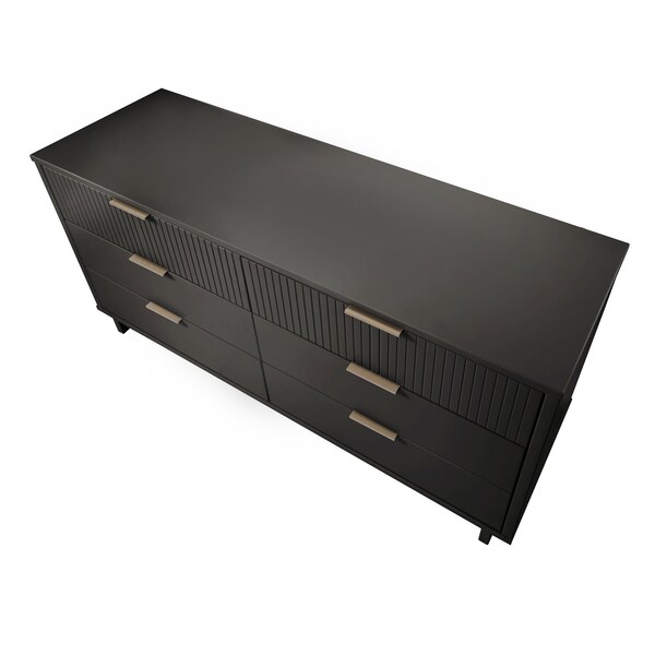 Manhattan Comfort Granville 55.07 Double Wide Dresser in Dark Grey - DR-5035