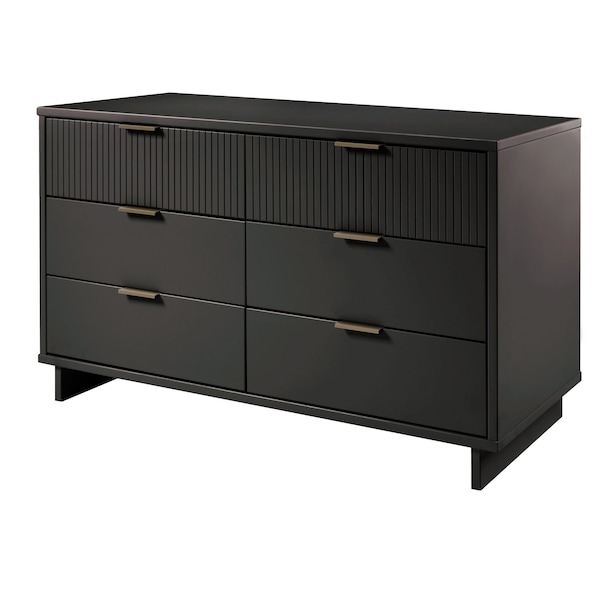 Manhattan Comfort Granville 55.07 Double Wide Dresser in Dark Grey - DR-5035