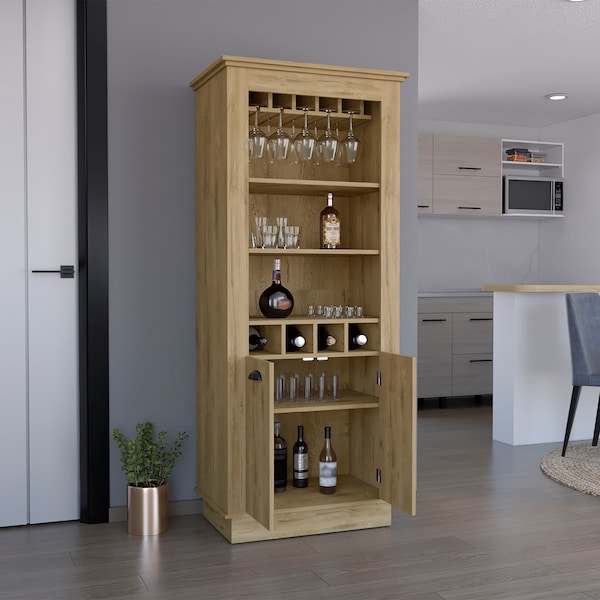 Tuhome Misuri Wardrobe Armoire with Double Door. Drawer. Metal Rods. and Open Shelves-White - CLB9088