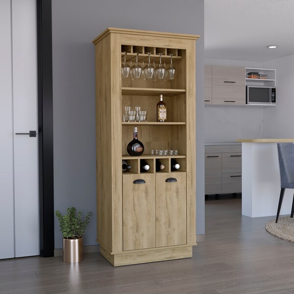 Tuhome Misuri Wardrobe Armoire with Double Door. Drawer. Metal Rods. and Open Shelves-White - CLB9088