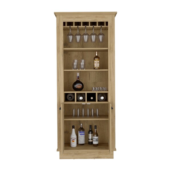 Tuhome Misuri Wardrobe Armoire with Double Door. Drawer. Metal Rods. and Open Shelves-White - CLB9088