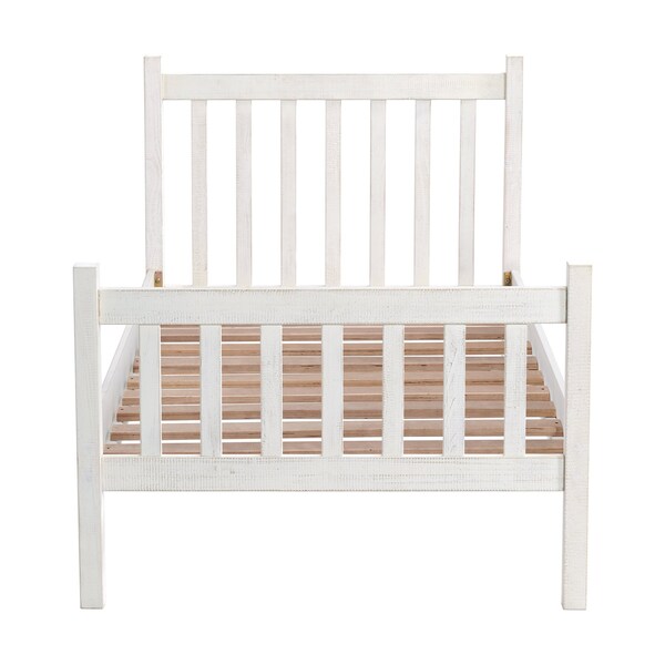 Alaterre Furniture Windsor 3-Piece Wood Bedroom Set with Slat Twin Bed and 2 Nightstands, White - ANWI1031R4
