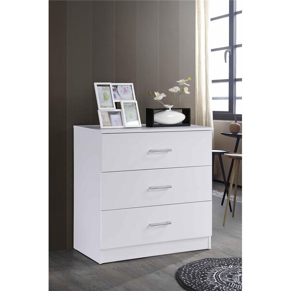 Hodedah 3 Drawer Dresser - HI3DR WHITE
