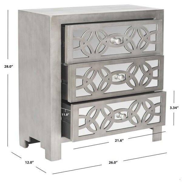 Safavieh Tasha 3 Drawer Chest, Grey - AMH1505A