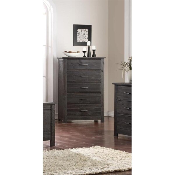 Inroom Furniture Designs Wood 5 Drawer Kids Bedroom Chest - Rustic - B190-151