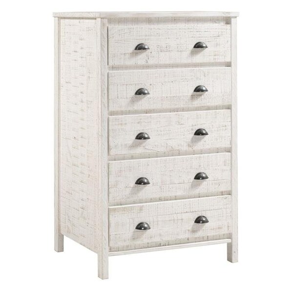 Ecoflex Furniture EcoFlex Furniture BJ309 Baja Five Drawer Chest - Shabby White - BJ309