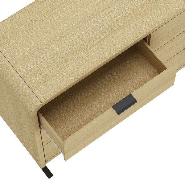 Manhattan Comfort Grace 60in Double Dresser in Natural Oak and Black - DR009-NO
