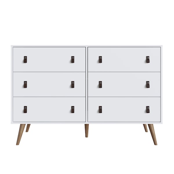 Manhattan Comfort Mid-Century Modern Double Wide Dresser for Bedroom or Dining Room Sideboard Usage - 306GFX1