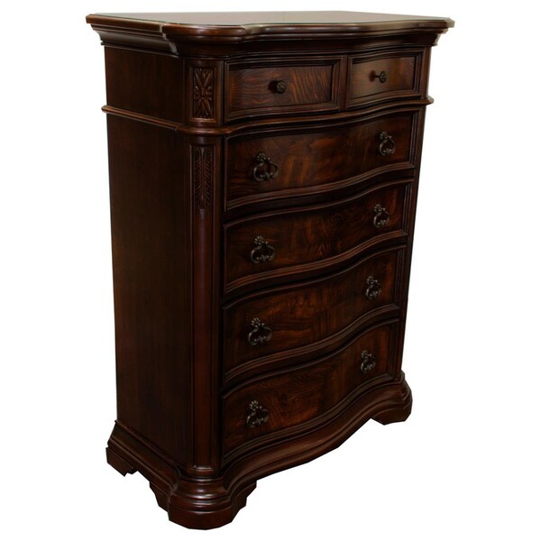 Best Master Furniture Barney Traditional Walnut Drawer Chest - B1003 5 DRAWER CHEST