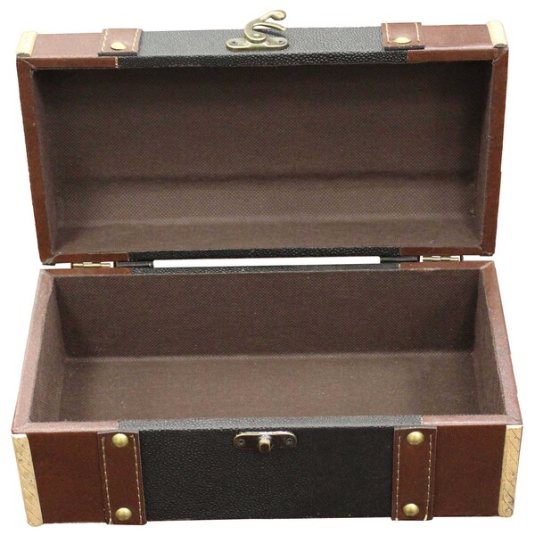 Vintiquewise Dresser Valet Leather Chest with Fabric Lining - QI003018-25.S