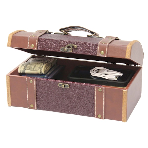 Vintiquewise Dresser Valet Leather Chest with Fabric Lining - QI003018-25.S