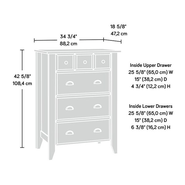 Sauder Shoal Creek 4-Drawer Chest Jw 3a , Safety tested for stability to help reduce tip-over accidents - 409714