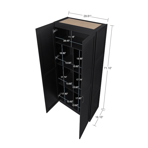Manhattan Comfort Hopkins Storage Closet 2.0 in Black - 2GLF-BK