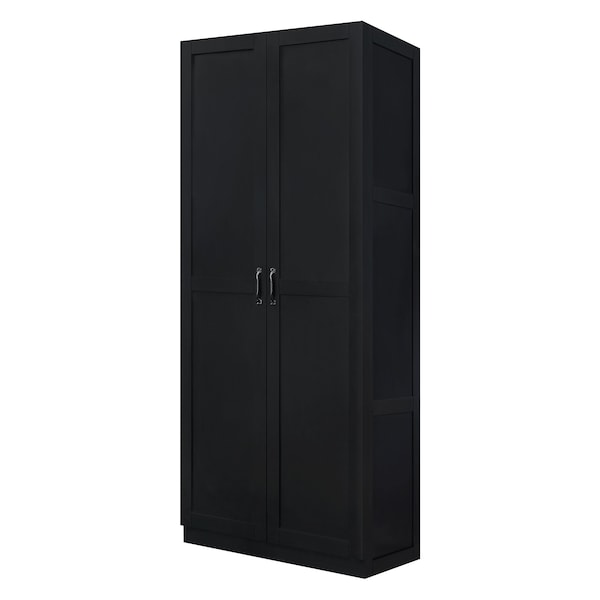 Manhattan Comfort Hopkins Storage Closet 2.0 in Black - 2GLF-BK