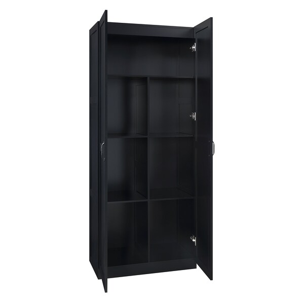 Manhattan Comfort Hopkins Storage Closet 2.0 in Black - 2GLF-BK