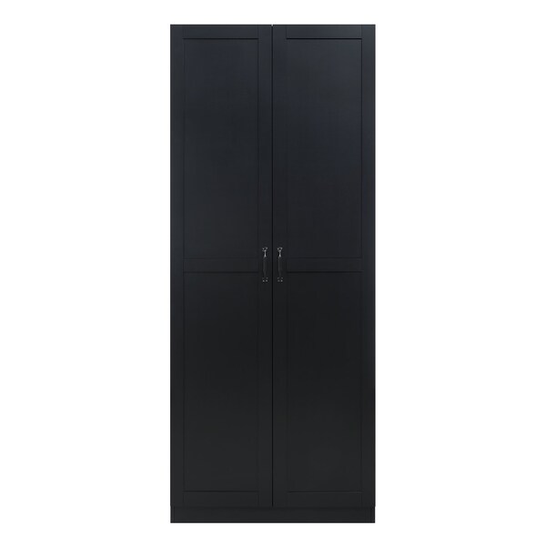 Manhattan Comfort Hopkins Storage Closet 2.0 in Black - 2GLF-BK