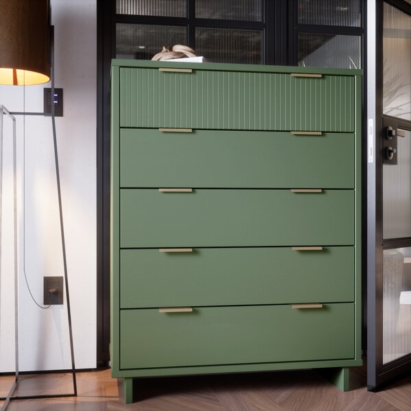 Manhattan Comfort Granville 45.27 Tall Dresser in Sage Green - DR-5023
