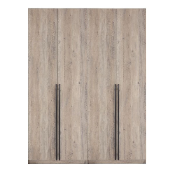 Manhattan Comfort Lee Module Wardrobe 2.0 & 3.0 Closet in Rustic Grey, 2PK - 2-WC0023-GY