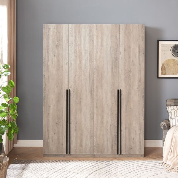 Manhattan Comfort Lee Module Wardrobe 2.0 & 3.0 Closet in Rustic Grey, 2PK - 2-WC0023-GY