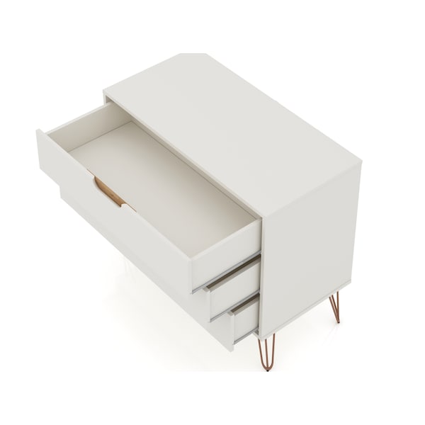 Manhattan Comfort Rockefeller Dresser, Off White and Nature - 103GMC3