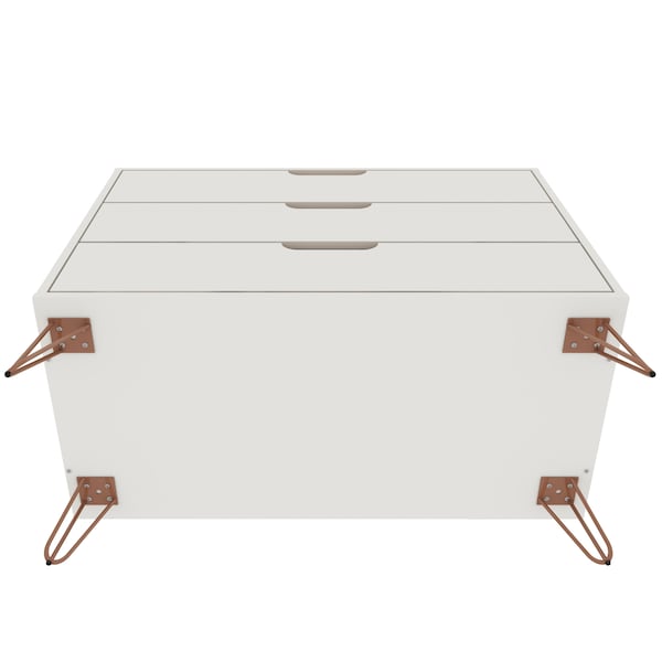Manhattan Comfort Rockefeller Dresser, Off White and Nature - 103GMC3