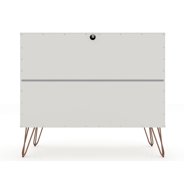 Manhattan Comfort Rockefeller Dresser, Off White and Nature - 103GMC3