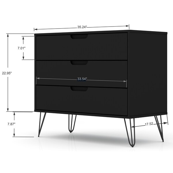 Manhattan Comfort Rockefeller Dresser, Black - 103GMC2