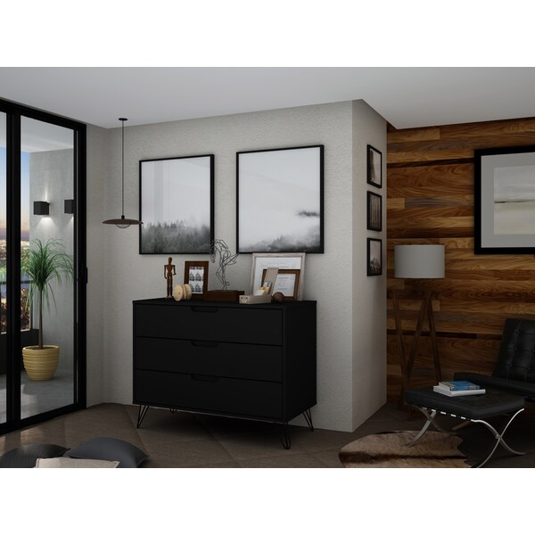 Manhattan Comfort Rockefeller Dresser, Black - 103GMC2