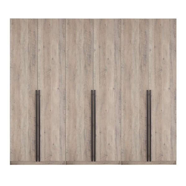 Manhattan Comfort Lee Wardrobe Closet 2.0 in Rustic Grey, 3PK - 3-WC002-GY