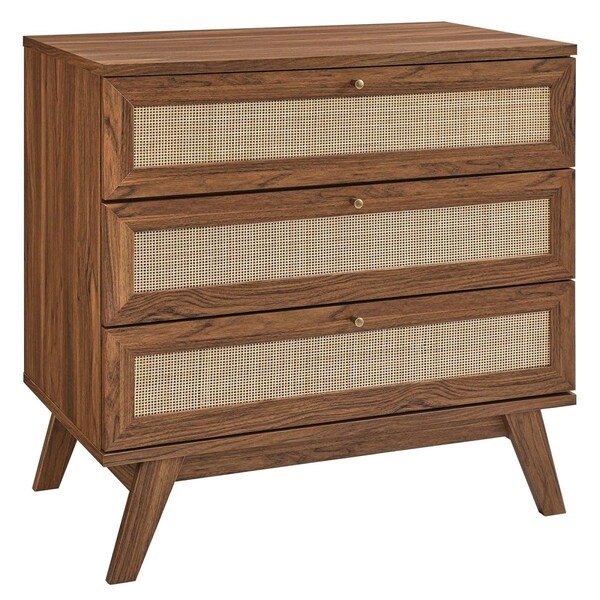Modway Furniture 30 x 18.5 x 31 in. Soma 3-Drawer Dresser, Walnut - MOD-7051-WAL