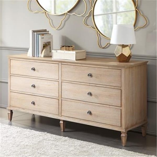 Madison Park Signature Madison Park MPS137-0117 Victoria 6-Drawer Dresser; Light Natural - MPS137-0117