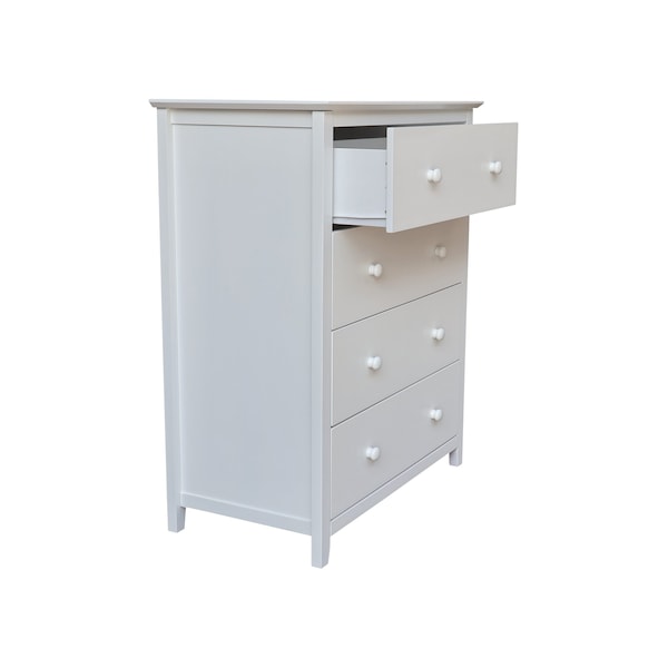 International Concepts Solid Wood Bedroom Dresser/Chest with 4 Drawers, White - BD08-8004