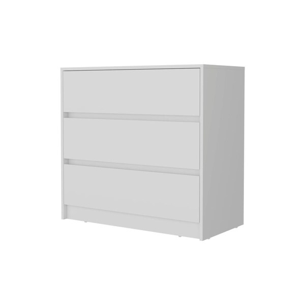 Gfancy Fixtures 31.50 x 33.46 x 16.54 in. White Manufactured Wood Three Drawers No Handles Dresser - GF3100744