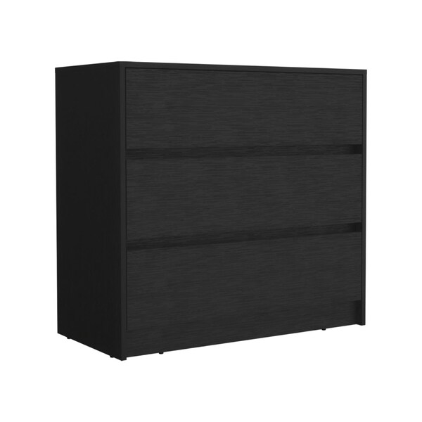 Tuhome Austin Three Drawer Dresser, Pull Out Mechanism-Black - CLW8959