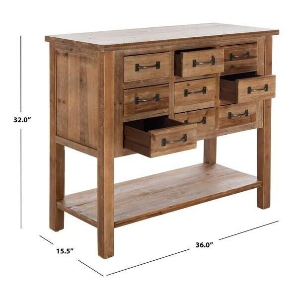 Safavieh Mendie 9 Drawer Chest, Oak - AMH1552A